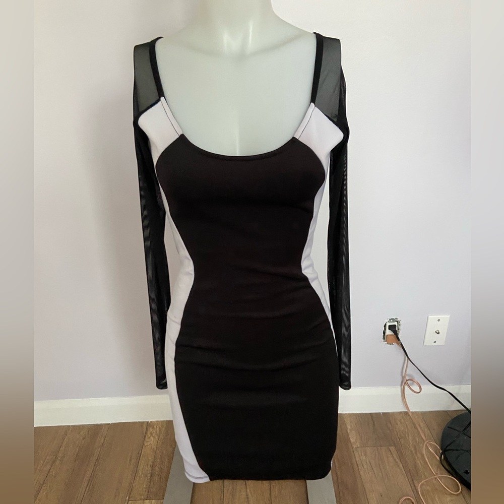 Dress with mesh sleeve 🦨